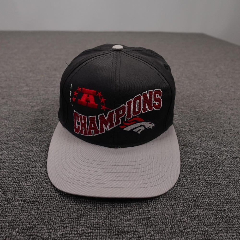 Vintage Denver Broncos Hat Cap Snap Back Mens One Size Black NFL Drew Pearson‎